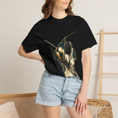 Guard Up Tee worn Printify context view on a Black Comfort Colors 1717 tee