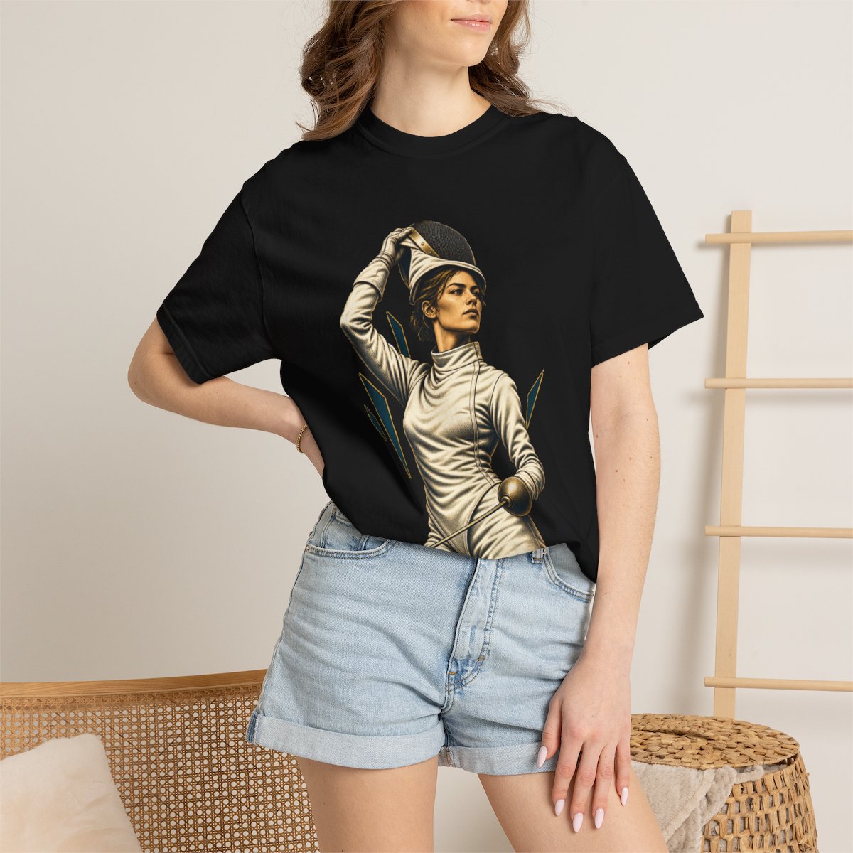 Mask Off Tee worn Printify context view on a Black Comfort Colors 1717 tee