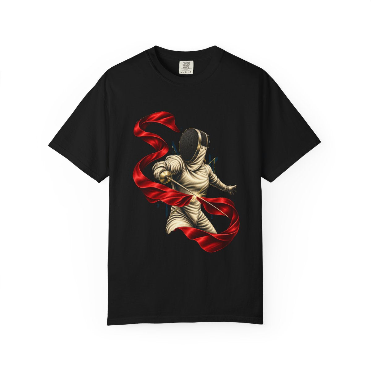 Ribbon Cut Tee large front print on a Black Comfort Colors 1717 tee