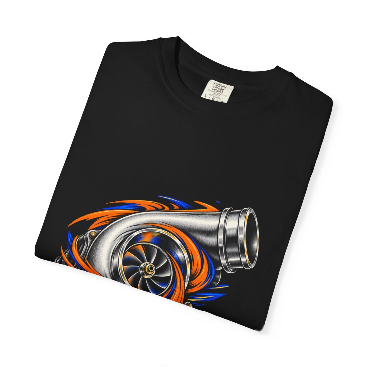 Turbo Surge Tee folded front print detail