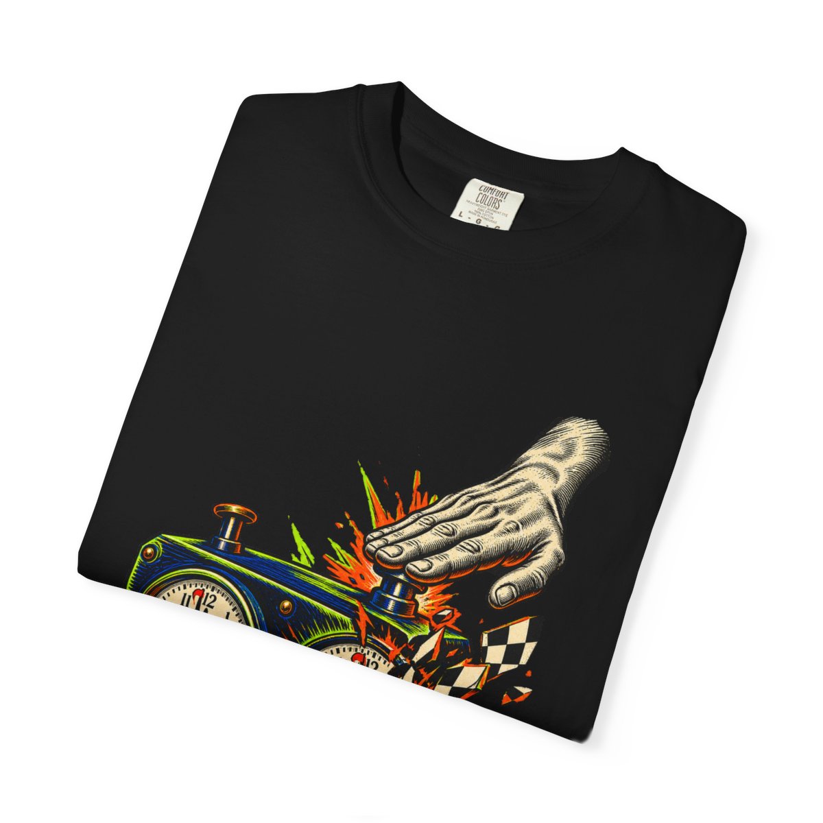 Clock Crush Tee folded front print detail