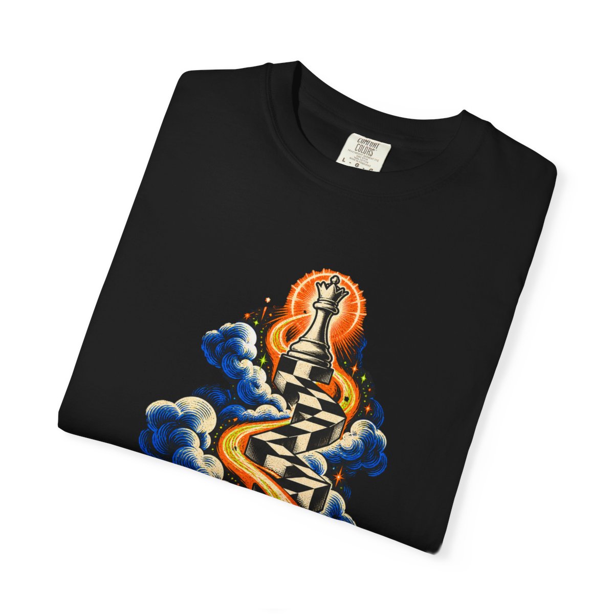 Pawn Ascends Tee folded front print detail