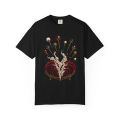 Pin Storm Tee large front print on a Black Comfort Colors 1717 tee