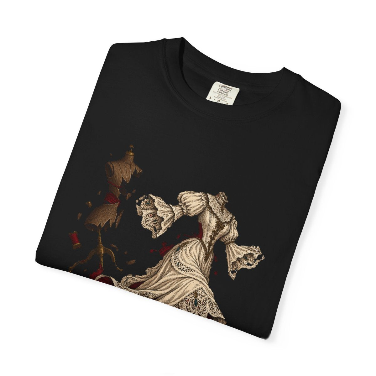Runaway Gown Tee folded front print detail