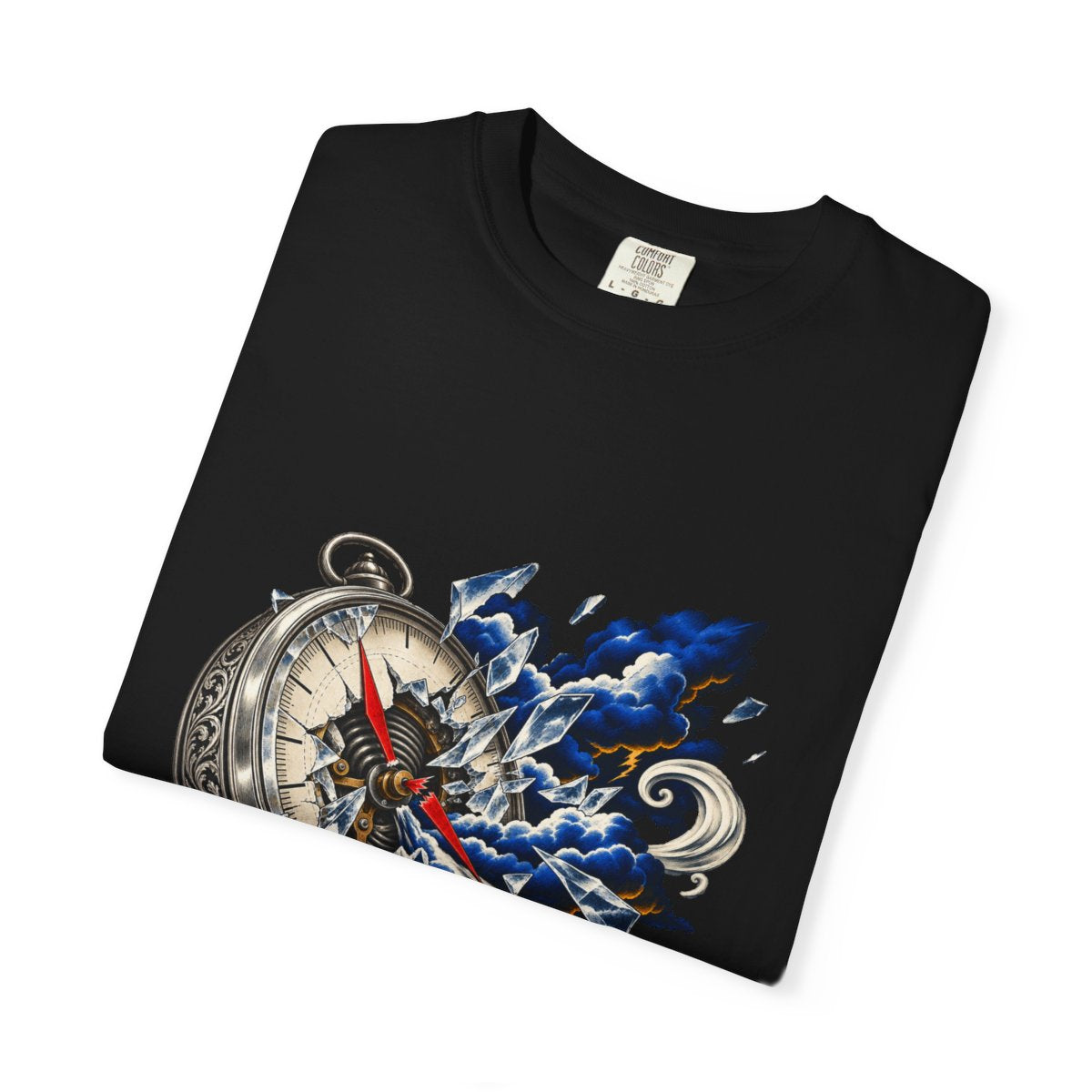 Barometer Break Tee folded front print detail