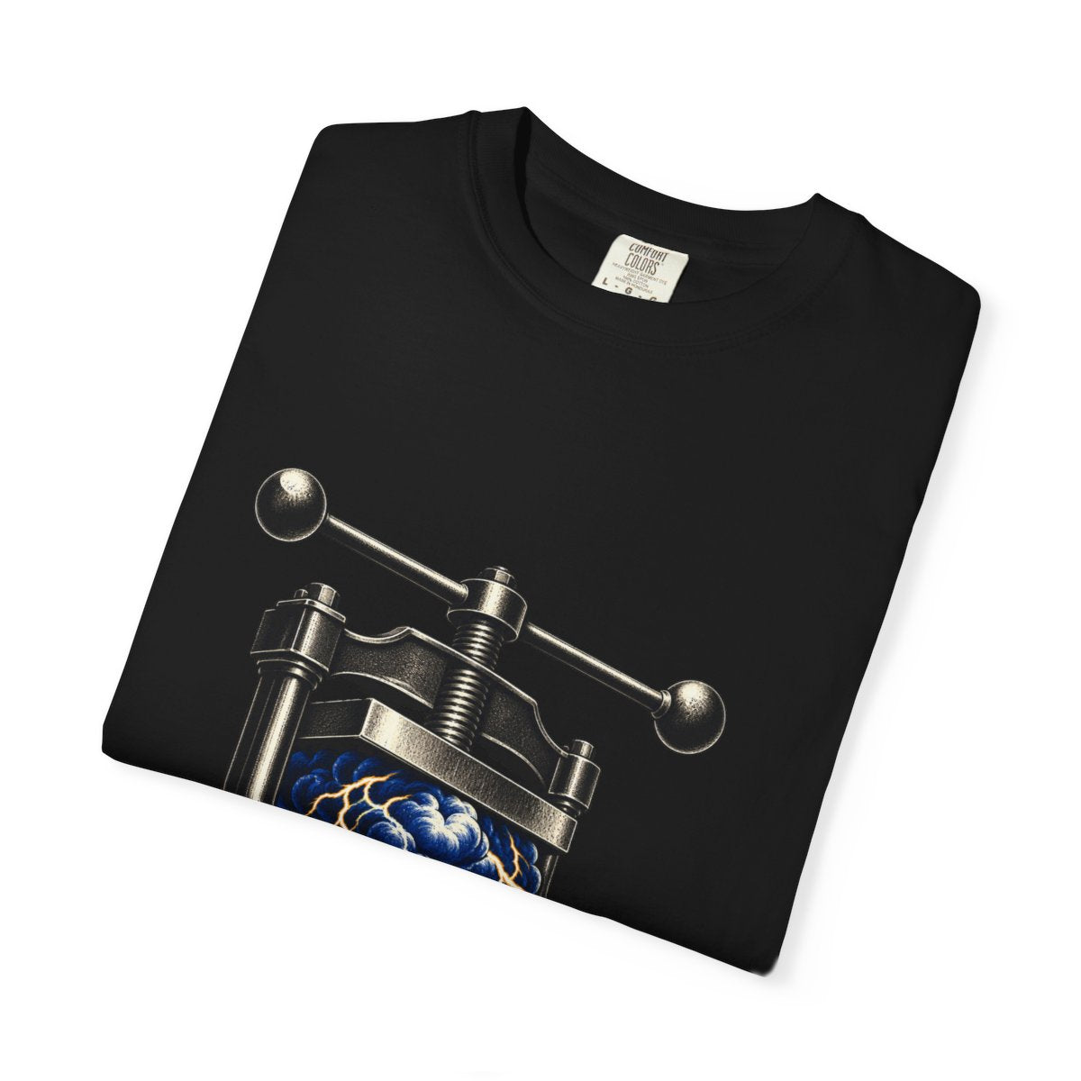 Hail Press Tee folded front print detail