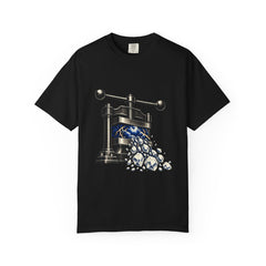 Hail Press Tee large front print on a Black Comfort Colors 1717 tee