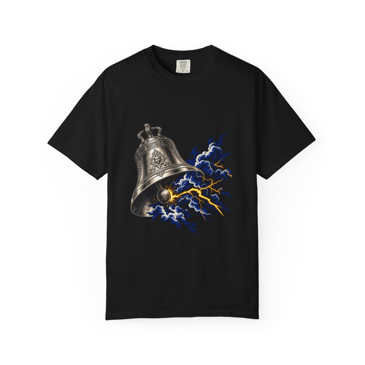 Ring the Storm Tee large front print on a Black Comfort Colors 1717 tee