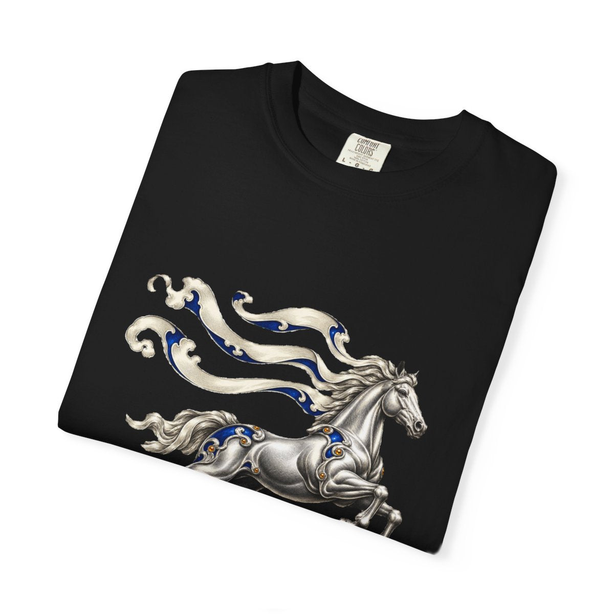 Wind Horse Tee folded front print detail