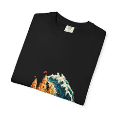 Sandcastle Siege Tee folded front print detail
