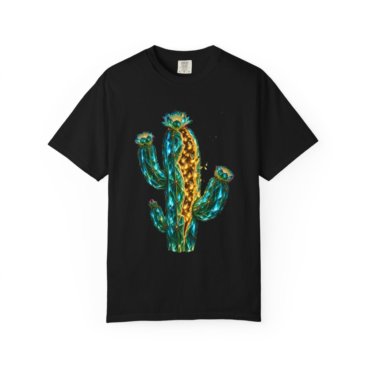 Cactus Lantern Tee large front print on a Black Comfort Colors 1717 tee