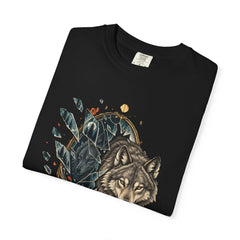 Wolf in Glass Tee folded front print detail