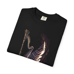 Harp Unbound Tee folded front print detail