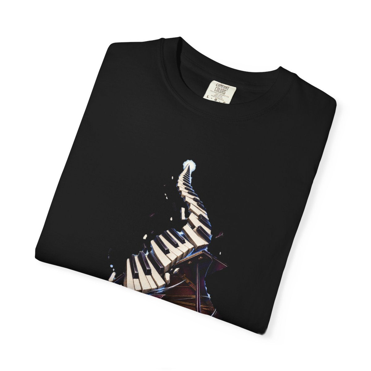 Piano Uprising Tee folded front print detail
