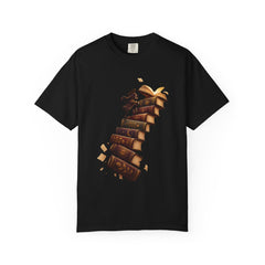 Escape the Stacks Tee large front print on a Black Comfort Colors 1717 tee