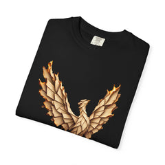 Paper Phoenix Tee folded front print detail