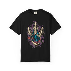 First Footstep Tee large front print on a Black Comfort Colors 1717 tee
