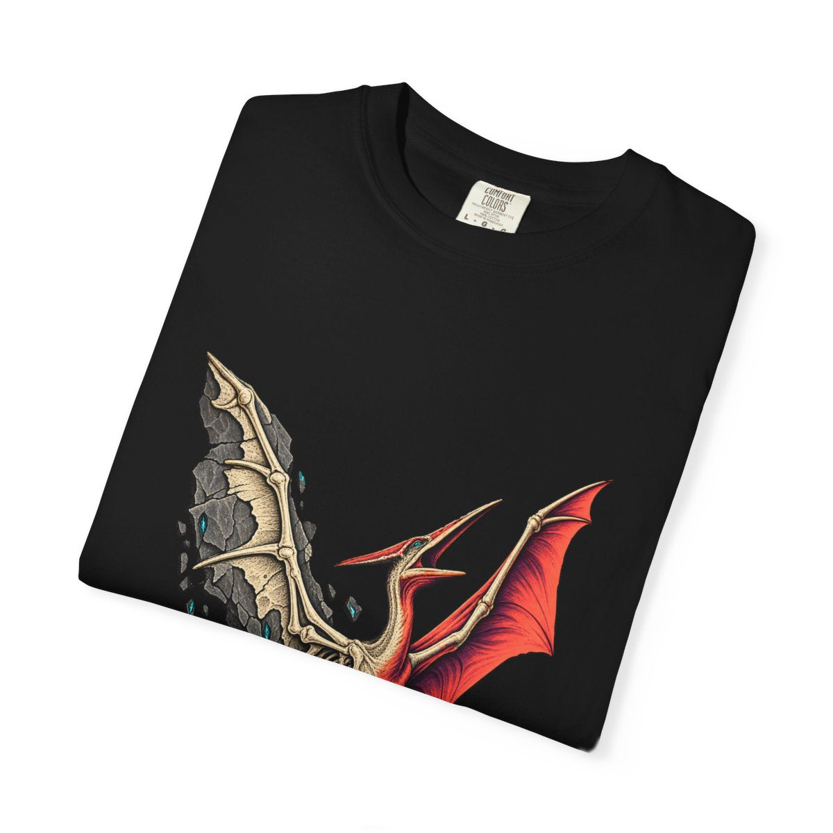 Fossil Flight Tee folded front print detail