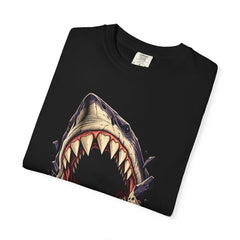 Megalodon Bite Tee folded front print detail