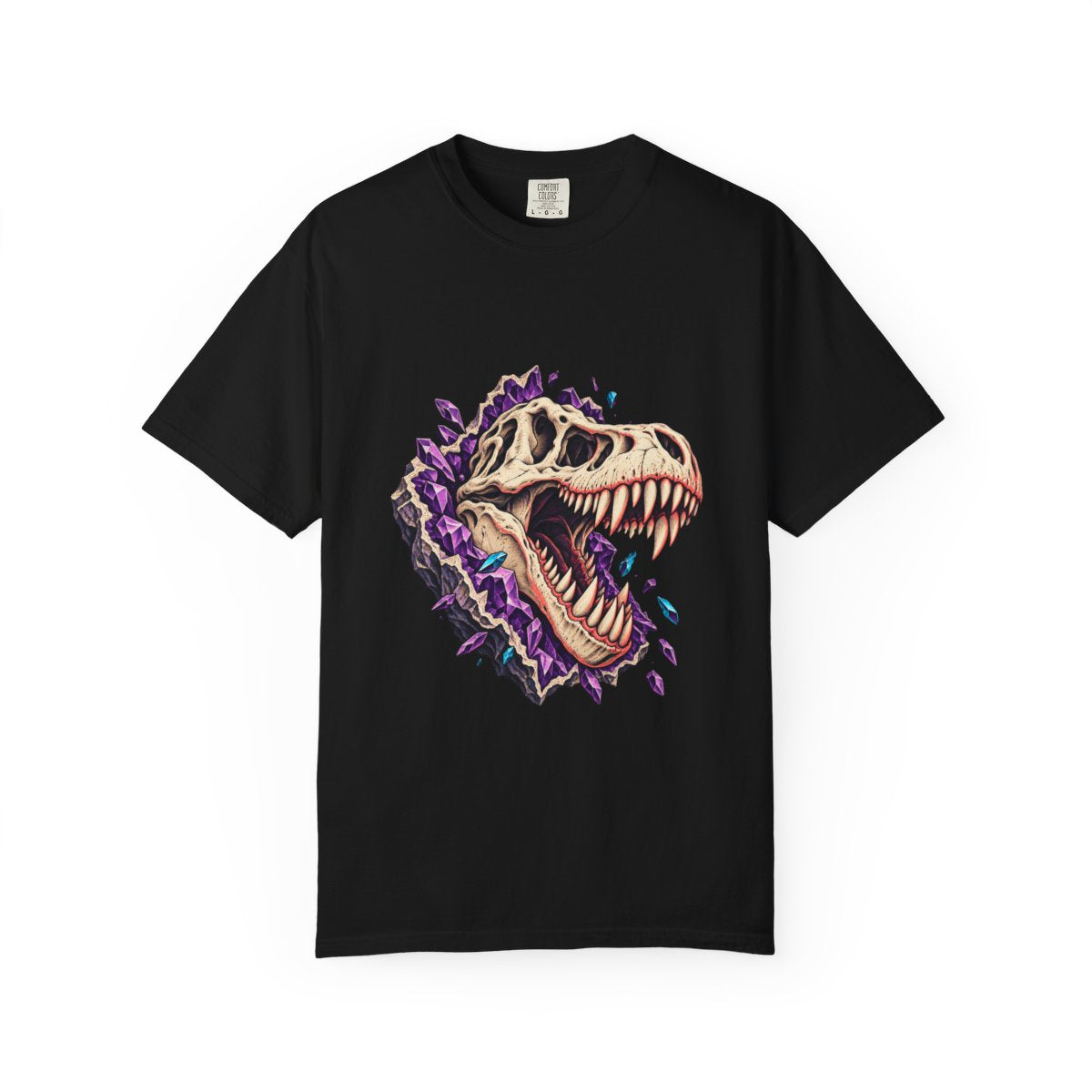 Rex Breakout Tee large front print on a Black Comfort Colors 1717 tee