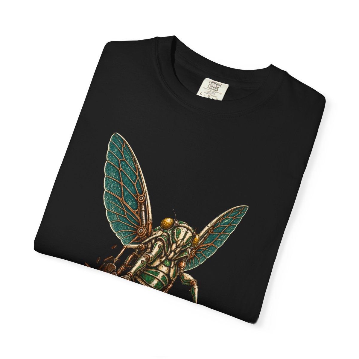 Cicada Emergence Tee folded front print detail