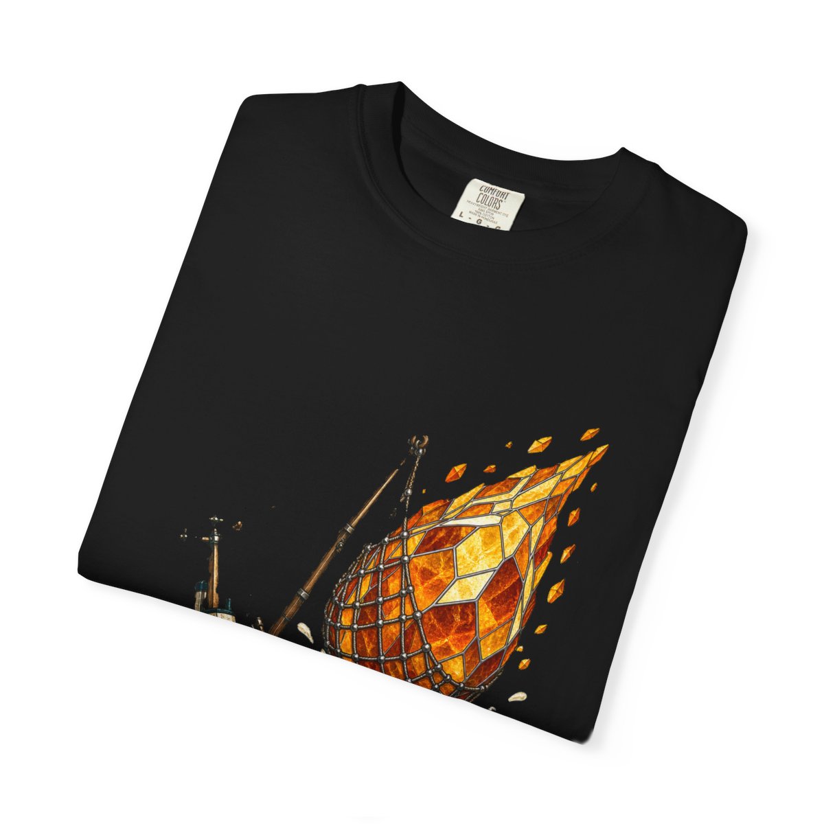 Comet Trawler Tee folded front print detail