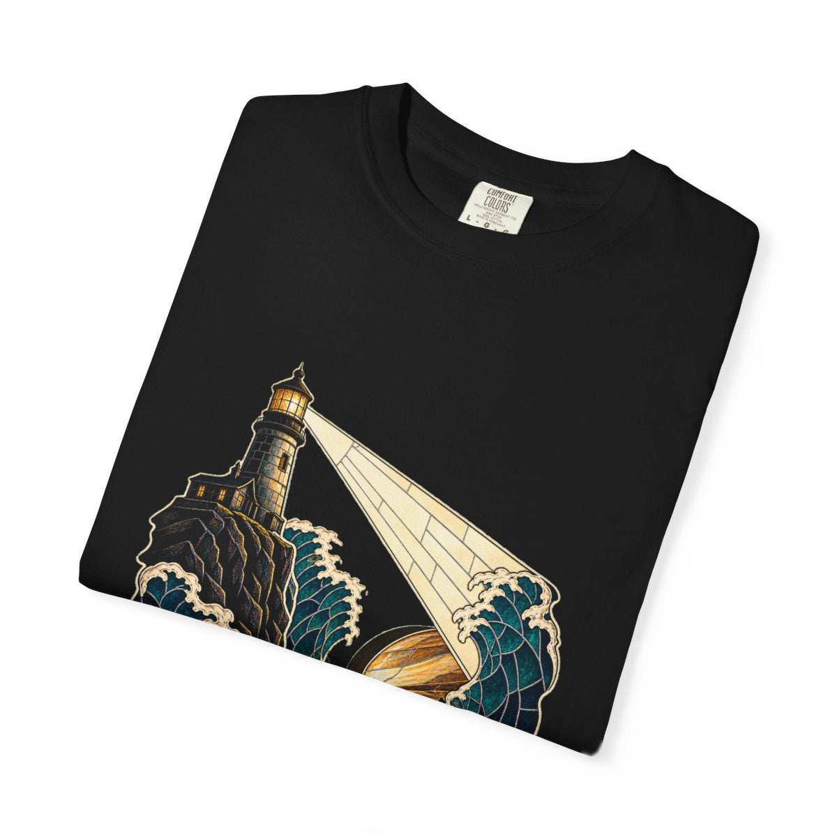 Lighthouse Rift Tee folded front print detail