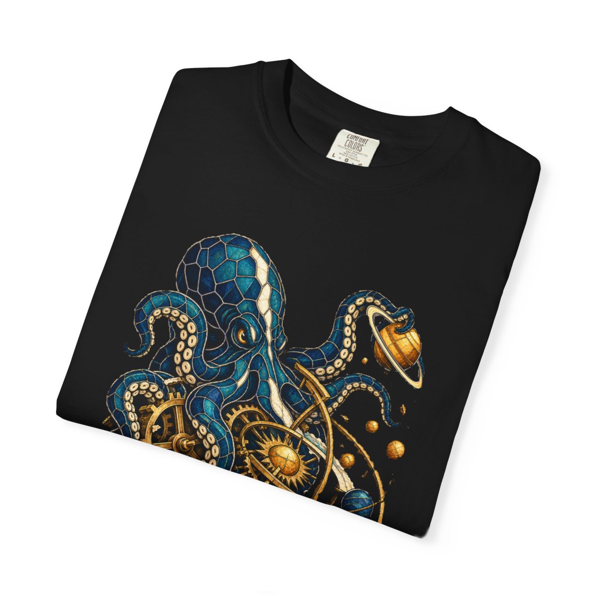 Octopus Orrery Tee folded front print detail