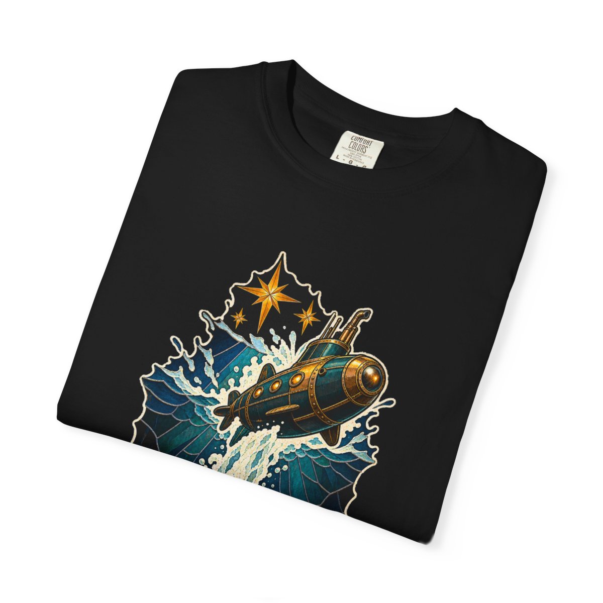 Skybound Submarine Tee folded front print detail