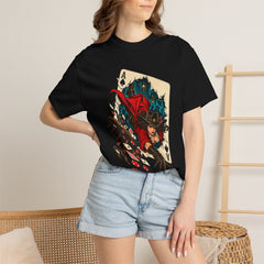 Ace Escape Tee worn Printify context view on a Black Comfort Colors 1717 tee