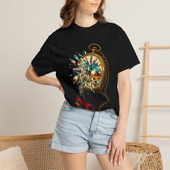 Noon Shot Tee worn Printify context view on a Black Comfort Colors 1717 tee