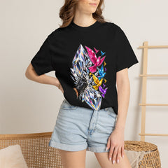 Break the Prism Tee worn Printify context view on a Black Comfort Colors 1717 tee