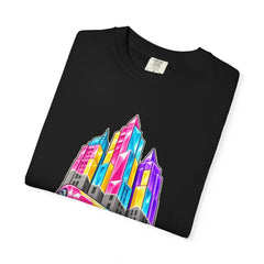 Paint the Town Tee folded front print detail