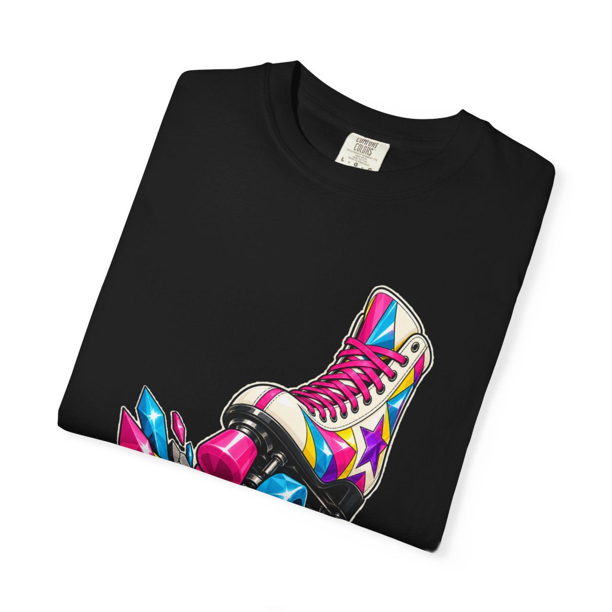 Roller Riot Tee folded front print detail