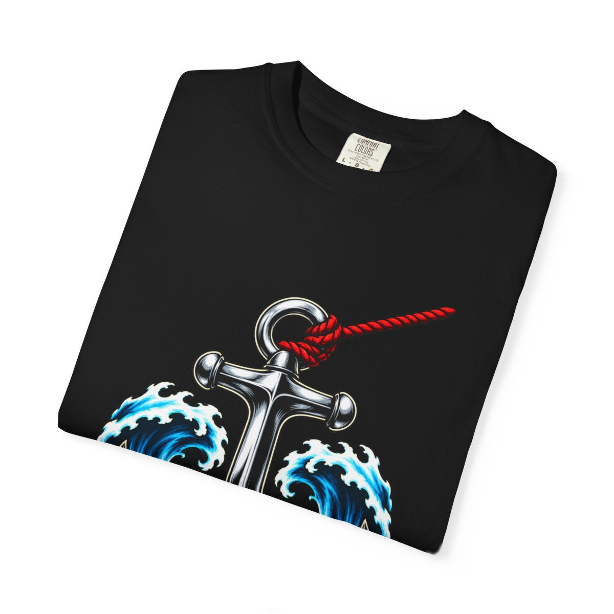 Anchor the Tide Tee folded front print detail
