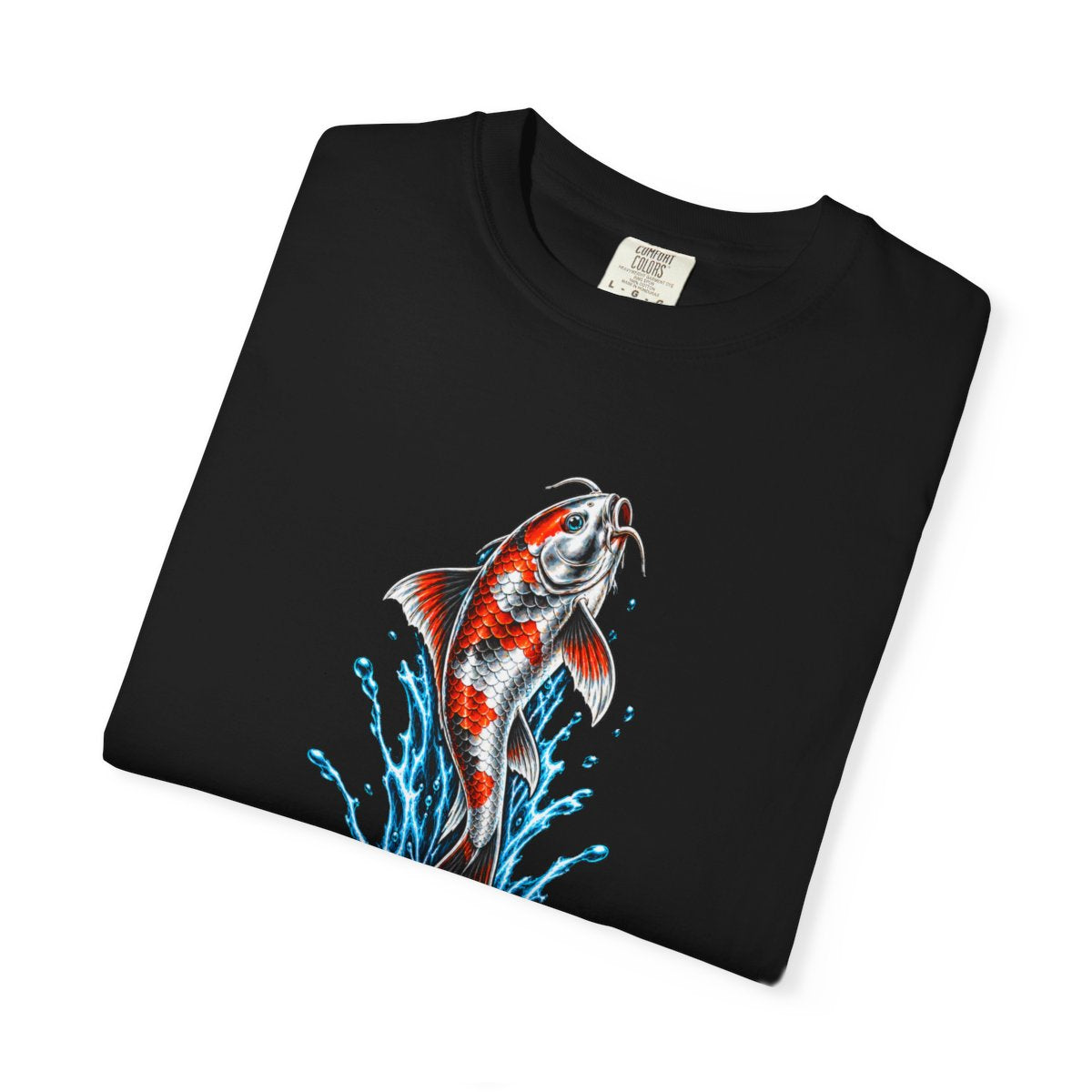 Koi Breakaway Tee folded front print detail