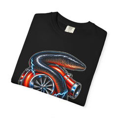 Turbine Eel Tee folded front print detail