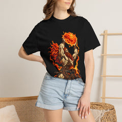 Cyclops Sunrise Tee worn Printify context view on a Black Comfort Colors 1717 tee
