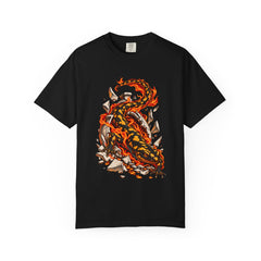Kiln Salamander Tee large front print on a Black Comfort Colors 1717 tee