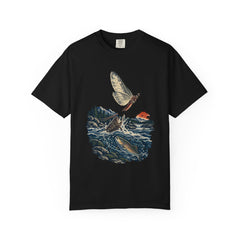 Mayfly Hour Tee large front print on a Black Comfort Colors 1717 tee