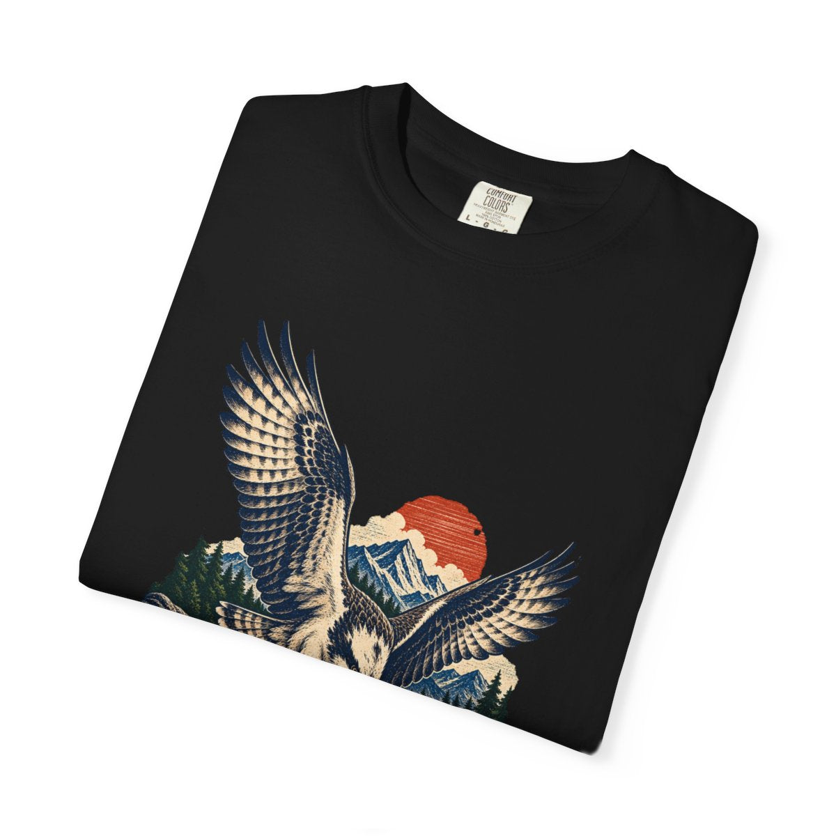 Osprey Plunge Tee folded front print detail
