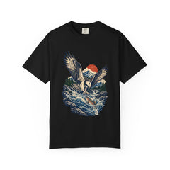 Osprey Plunge Tee large front print on a Black Comfort Colors 1717 tee