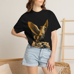 Griffin Rescue Tee worn Printify context view on a Black Comfort Colors 1717 tee