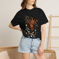 Imp Roll Tee worn Printify context view on a Black Comfort Colors 1717 tee