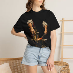 First Strike Tee worn Printify context view on a Black Comfort Colors 1717 tee