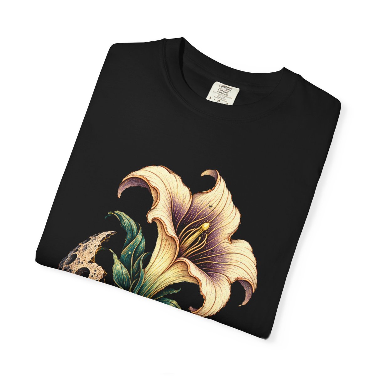 Crater Bloom Tee folded front print detail