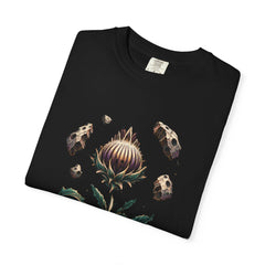Gravity Thistle Tee folded front print detail