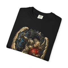 Thief of Morning Armored Angel Front Print Tee folded front print detail