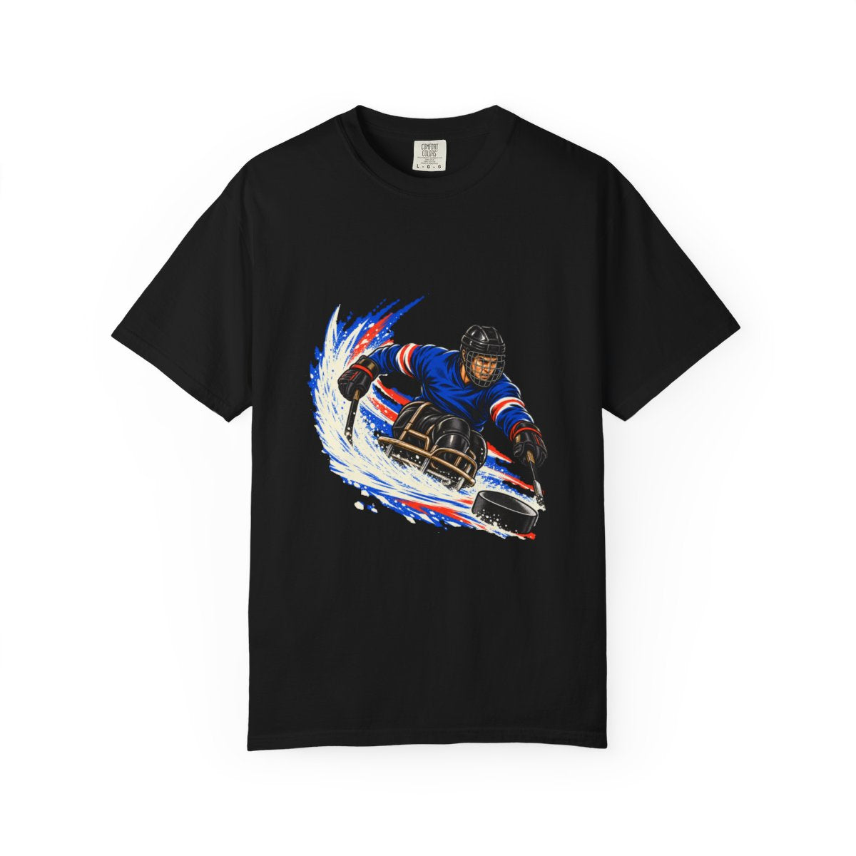 Ice Cut Tee large front print on a Black Comfort Colors 1717 tee
