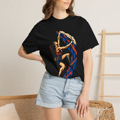 Summit Grip Tee worn Printify context view on a Black Comfort Colors 1717 tee